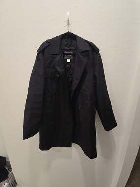 Delta Trench Coat Size S Black Double Breasted